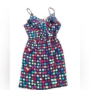 Red Camel Mini Dress with Pockets - Juniors Size Large - Polka Dots